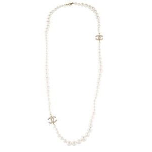 Chanel Faux Pearl CC Necklace